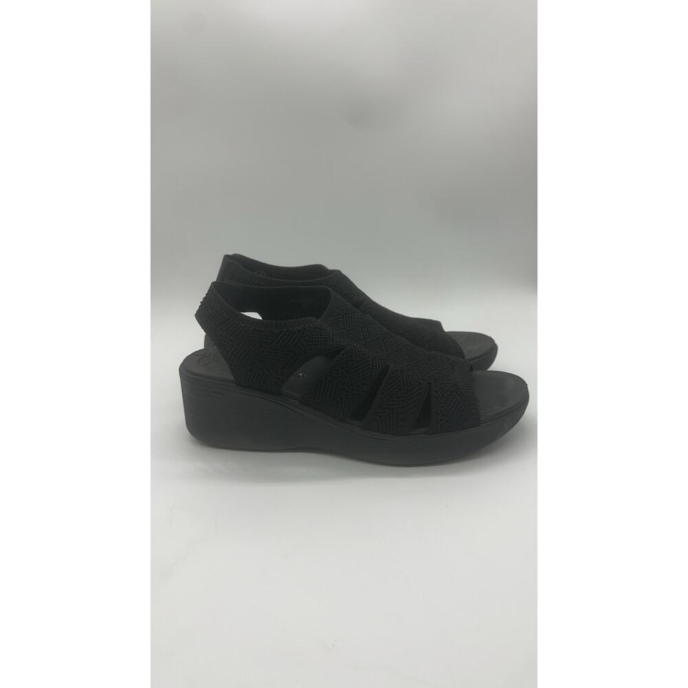 Skechers Women’s, Wedge Sandal Pier-Lite-Memory Maker. Luxe Foam. Black, Size 8